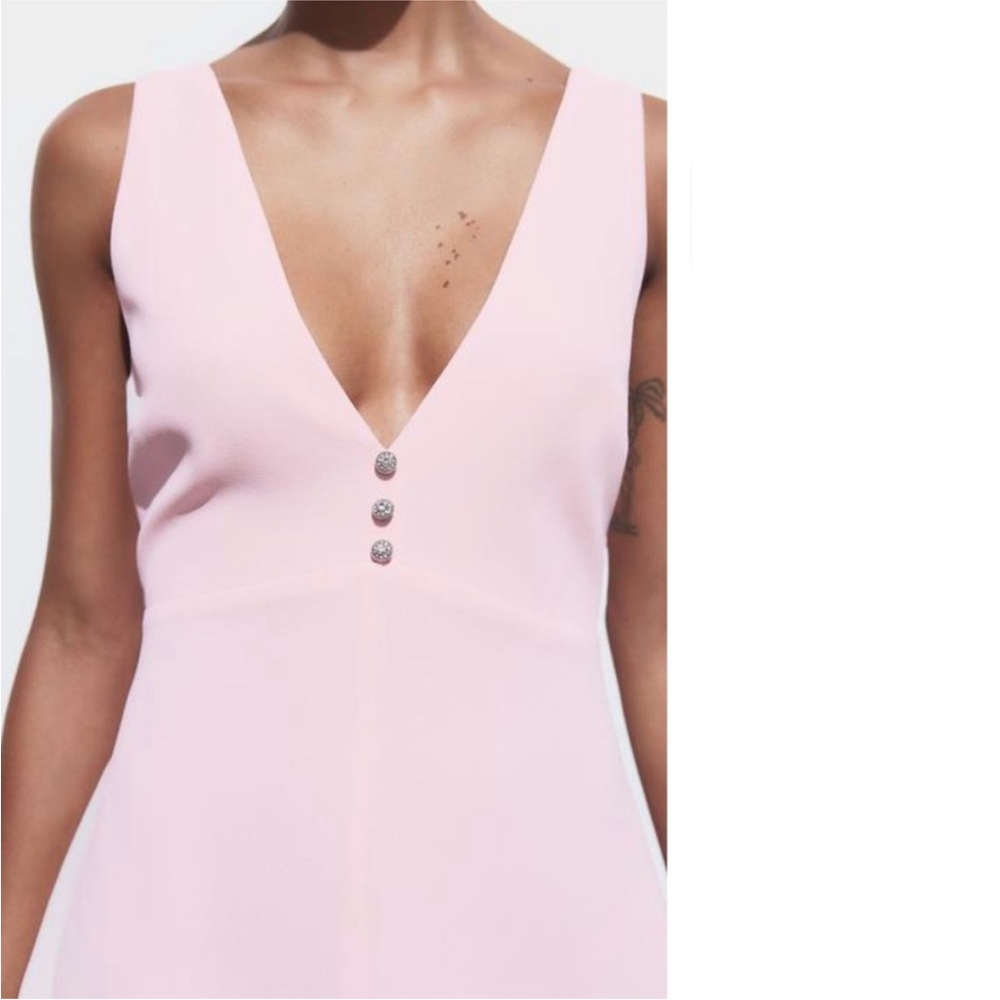 Elegant Pink Sleeveless Dress Zara never worn